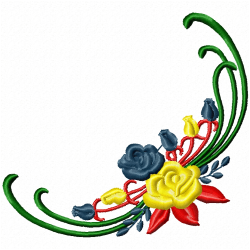 Flowers And Tree Embroidery Design 1